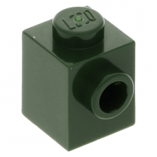 LEGO kocka 1x1 oldalán egy bütyökkel, sötétzöld (87087)
